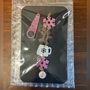 Stanley Cup Sparkly Pink Snowflake and Gingerbread Accessory